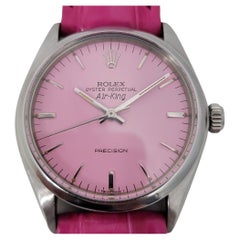 Rolex Oyster Precision 1002 Montre pour homme avec cadran rose Air King automatique, RA172P, années 1970