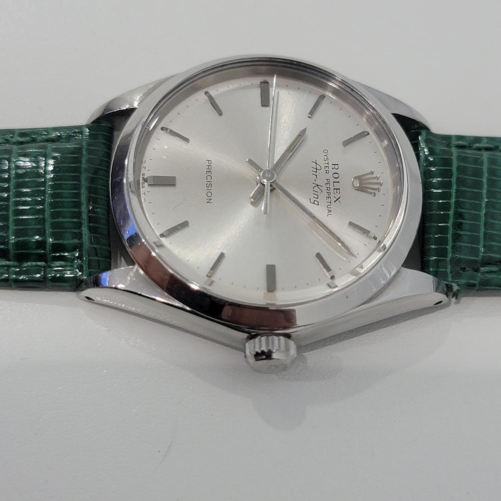 Mens Rolex Oyster Precision 1960s Ref 5500 Air King Automatic Swiss RJC170G In Excellent Condition For Sale In Beverly Hills, CA