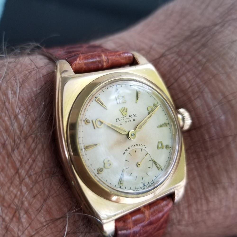 Mens Rolex Oyster Precision 3116 Gold-Capped Hand-Wind, c.1940s with Box MA193 In Excellent Condition In Beverly Hills, CA