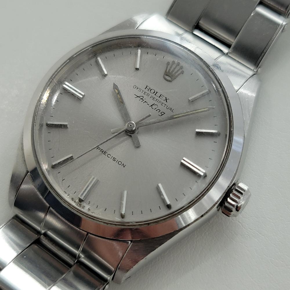 Mens Rolex Oyster Precision 5500 Air King 34m Automatic 1970s All Original NA142 In Excellent Condition In Beverly Hills, CA