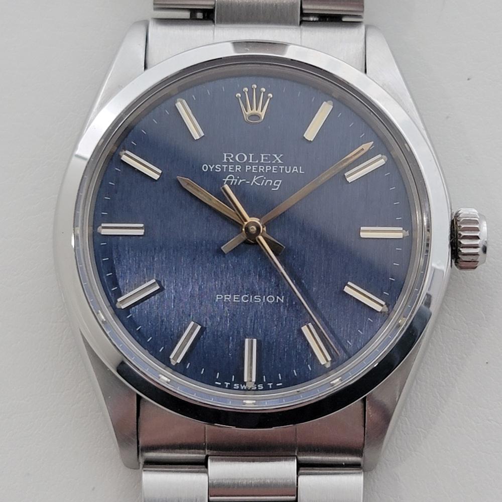 Timeless classic in stunning blue, Men's all-stainless steel Rolex Oyster Perpetual Precision Ref.5500 