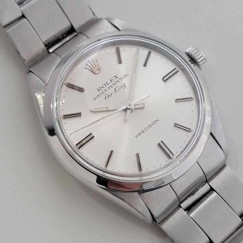 Mens Rolex Oyster Precision 5500 Air King 34m Automatic 1970s All Original RA477 In Excellent Condition For Sale In Beverly Hills, CA