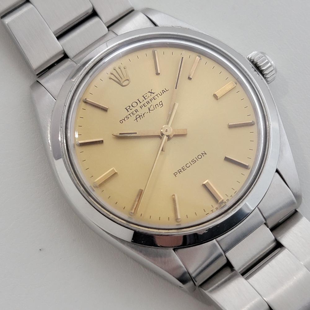 Mens Rolex Oyster Precision 5500 Air King 34m Automatic 1970s All Original RA493 In Excellent Condition For Sale In Beverly Hills, CA