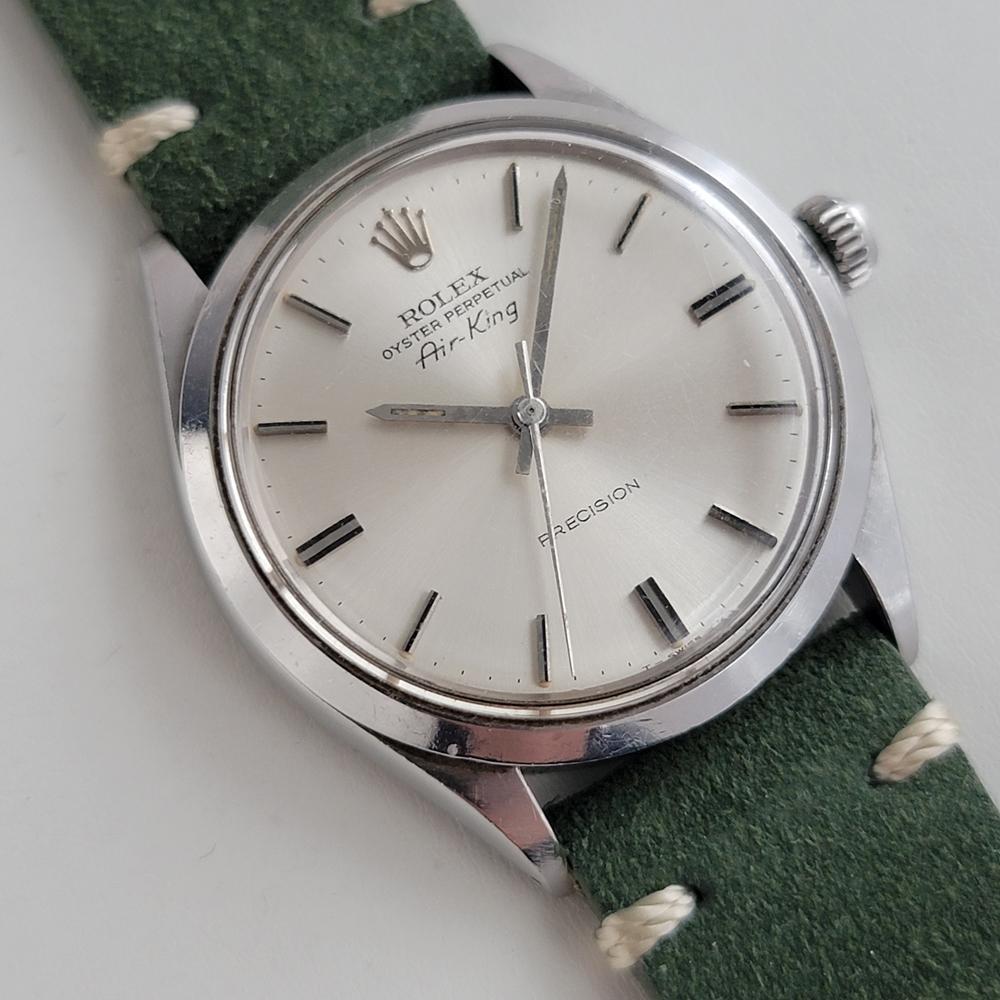 Mens Rolex Oyster Precision 5500 Air King 34m Automatic 1970s Vintage NA140G In Excellent Condition In Beverly Hills, CA