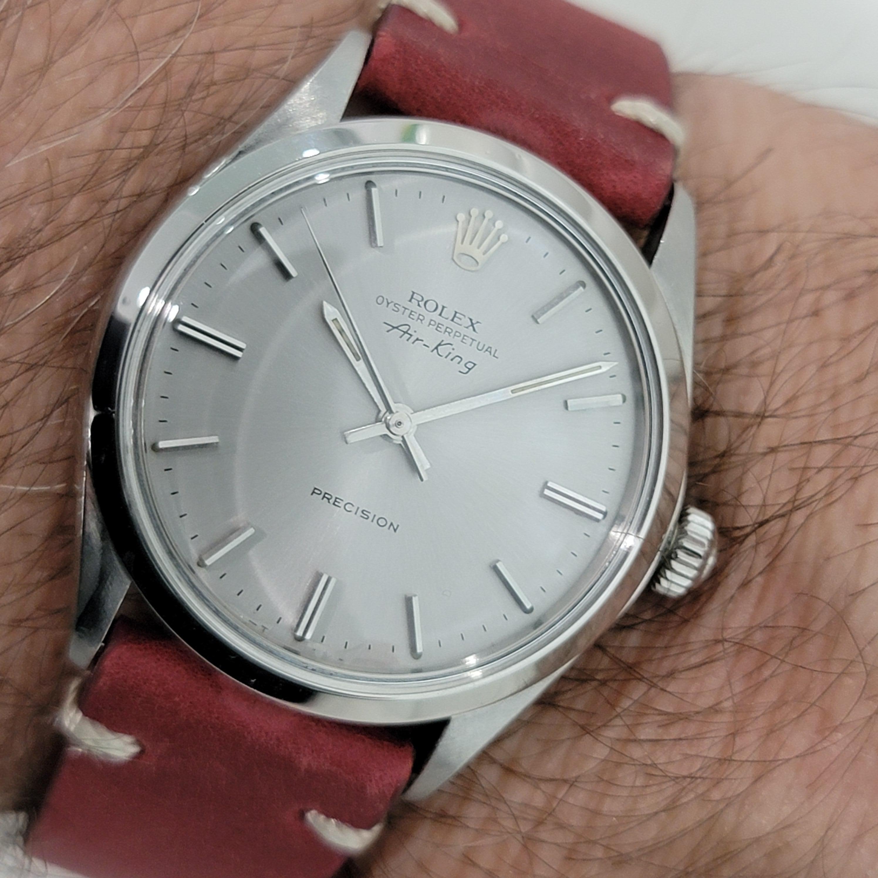 Rolex Oyster Precision 5500 Air King 34m Mens Automatic 1970s Vintage NA142R For Sale 9