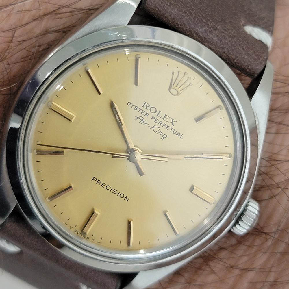 Mens Rolex Oyster Precision 5500 Air King 34m Automatic 1970s Vintage RA493B For Sale 9