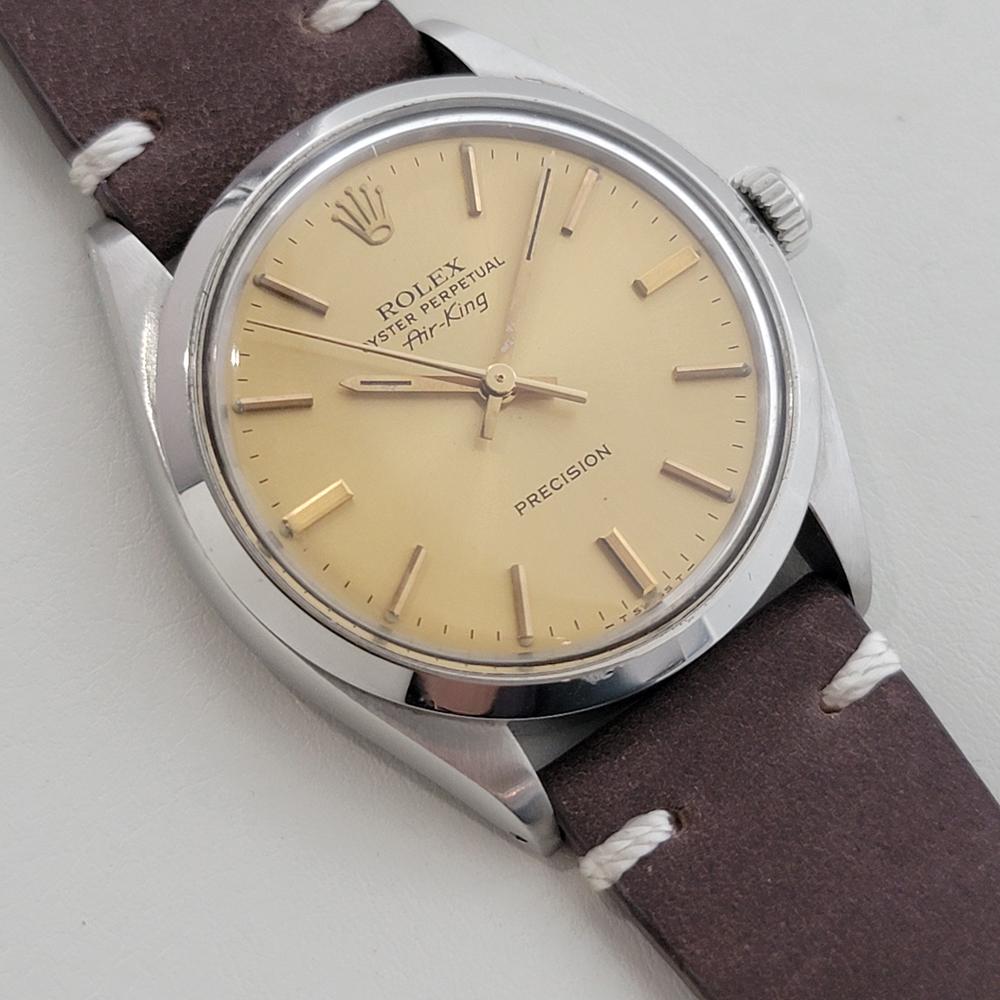 Mens Rolex Oyster Precision 5500 Air King 34m Automatic 1970s Vintage RA493B In Excellent Condition For Sale In Beverly Hills, CA