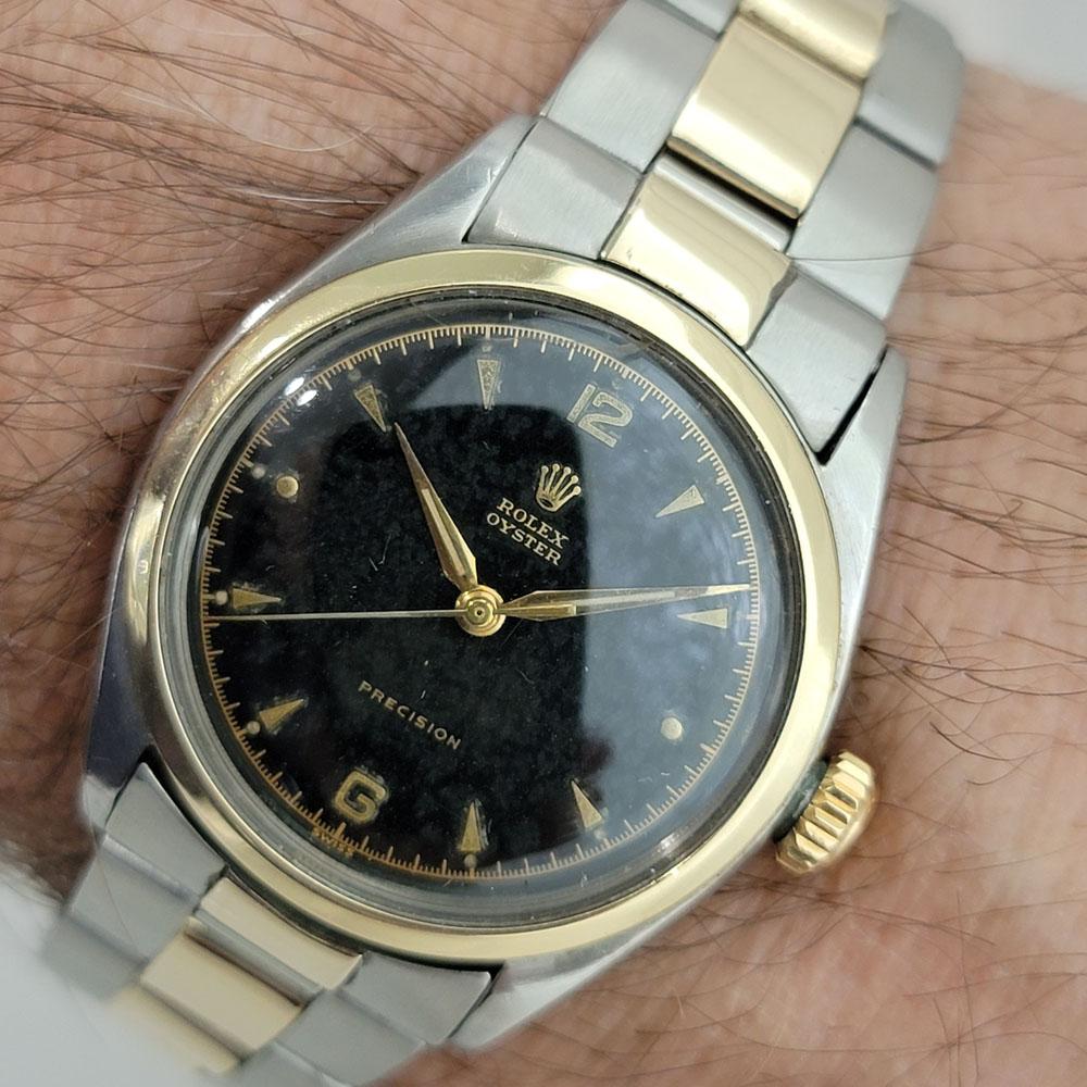 Herren Rolex Oyster Precision 6022 34mm 14k SS Handaufzug 1950er Jahre Vintage RA349 10