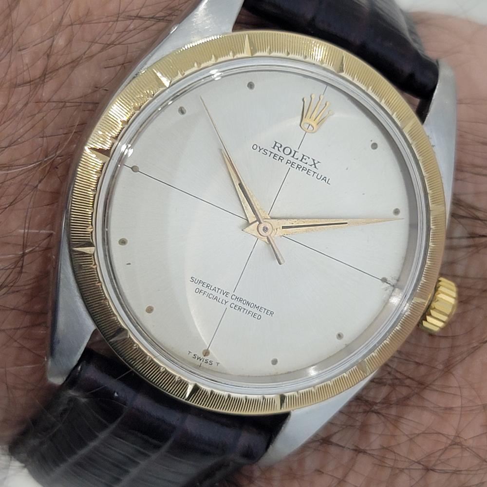 Mens Rolex Oyster Perpetual Ref 1008 35mm 18k SS Automatic 1960s Vintage RA464 9