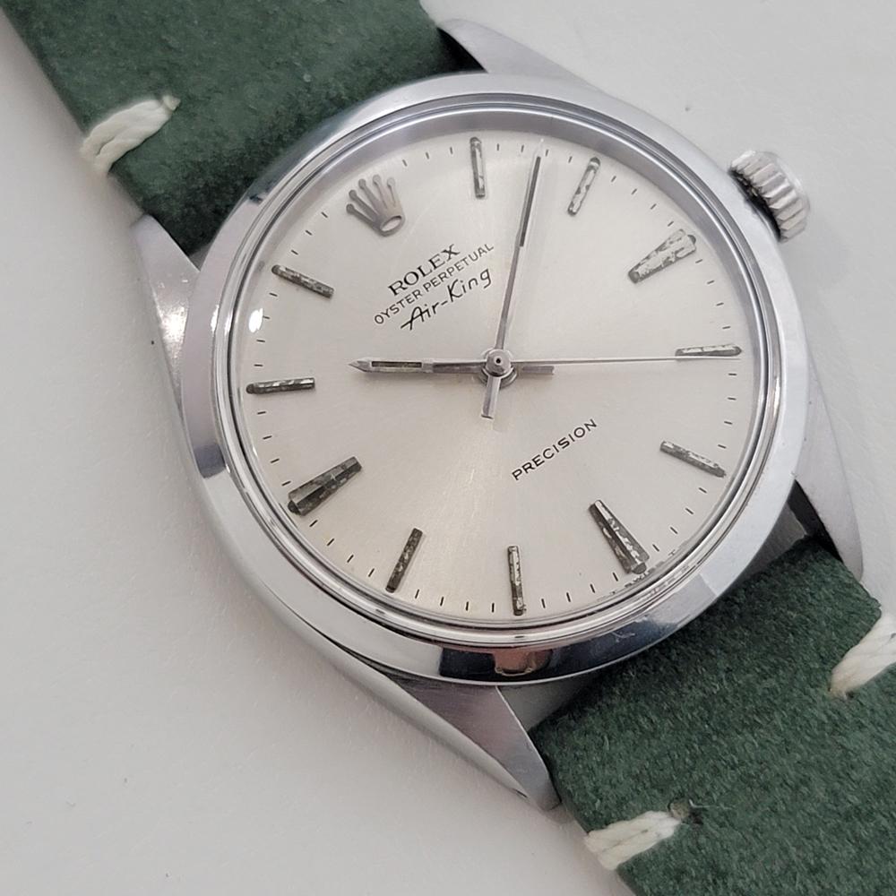 Mens Rolex Oyster Precision Ref 5500 Air King 34m Automatic 1960s Vintage RA476B In Excellent Condition In Beverly Hills, CA