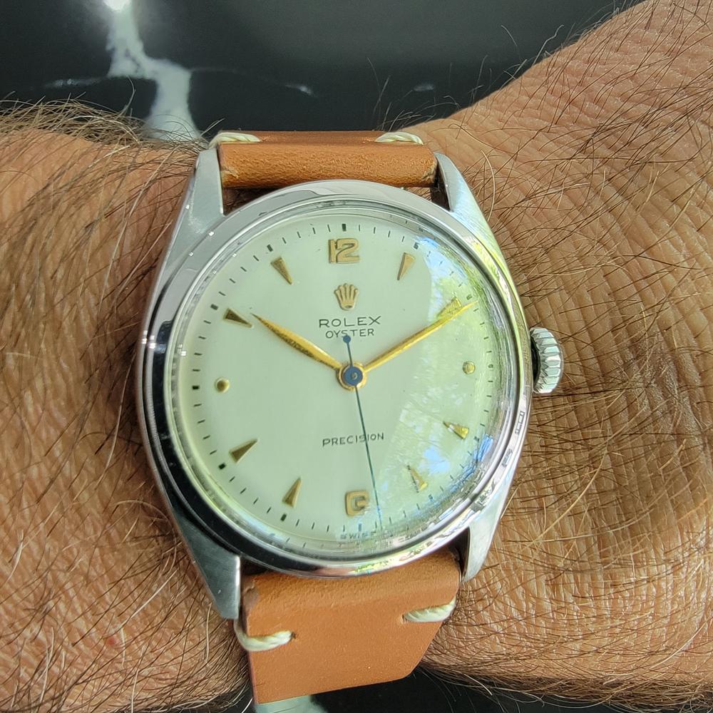 Herren Rolex Oyster Precision Ref 6022 Handgetrieben ca. 1950er Jahre Vintage MA211TAN 8