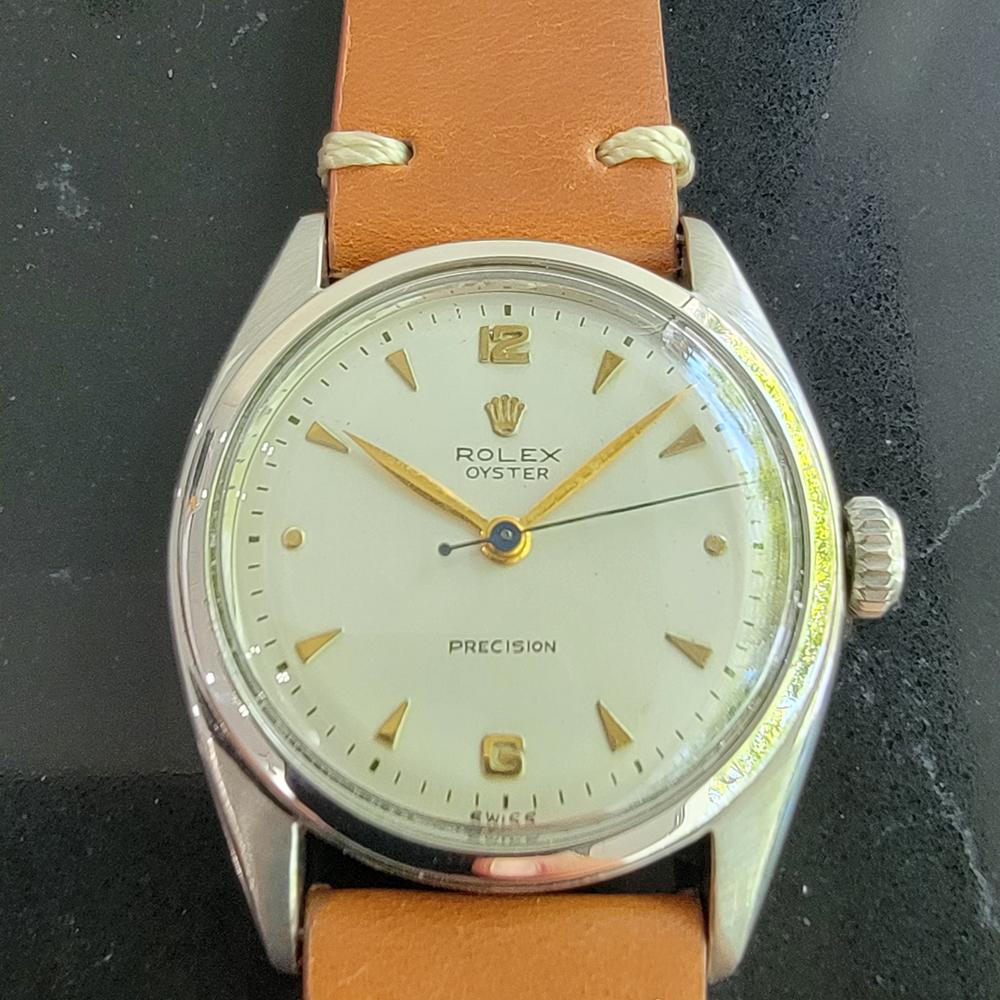 Herren Rolex Oyster Precision Ref 6022 Handgetrieben ca. 1950er Jahre Vintage MA211TAN im Zustand „Hervorragend“ in Beverly Hills, CA