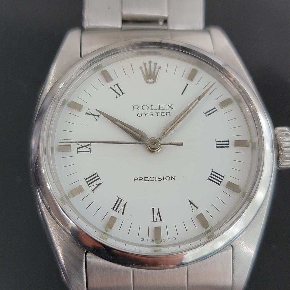 Mens Rolex Oyster Precision Ref 6426 Hand-Wind c1960s Swiss Vintage RA183 In Excellent Condition In Beverly Hills, CA
