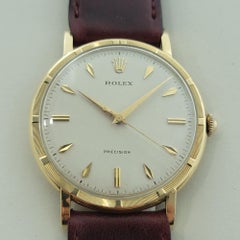 Mens Rolex Oyster Precision Ref 8952 14k Solid Gold 35mm Manual Wind 1950s RA529