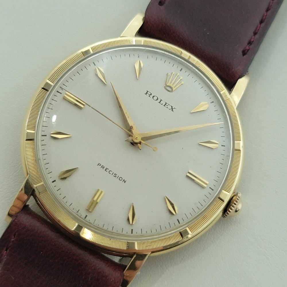 Men's Mens Rolex Oyster Precision Ref 8952 14k Solid Gold 35mm Manual Wind 1950s RA529