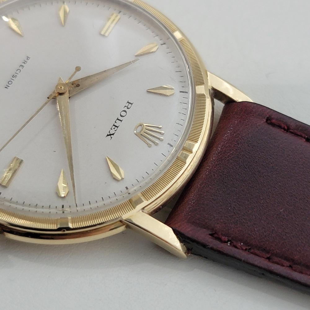 Mens Rolex Oyster Precision Ref 8952 14k Solid Gold 35mm Manual Wind 1950s RA529 3