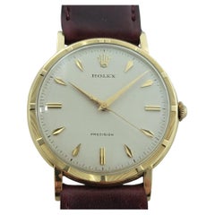 Mens Rolex Oyster Precision Ref 8952 14k Solid Gold 35mm Manual Wind 1950s RA529