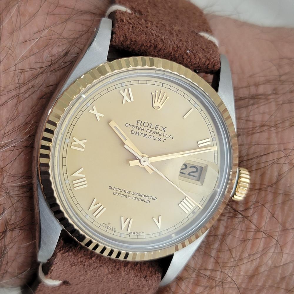 Mens Rolex Oyster Ref 16013 Datejust 36mm 18k SS Automatic 1980s Vintage RA525B For Sale 9