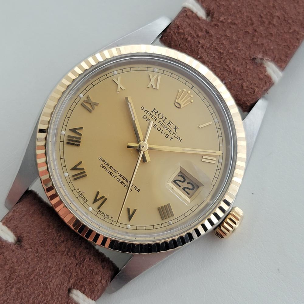 Men's Mens Rolex Oyster Ref 16013 Datejust 36mm 18k SS Automatic 1980s Vintage RA525B For Sale
