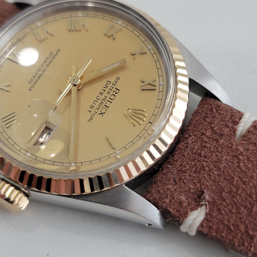 Mens Rolex Oyster Ref 16013 Datejust 36mm 18k SS Automatic 1980s Vintage RA525B For Sale 2