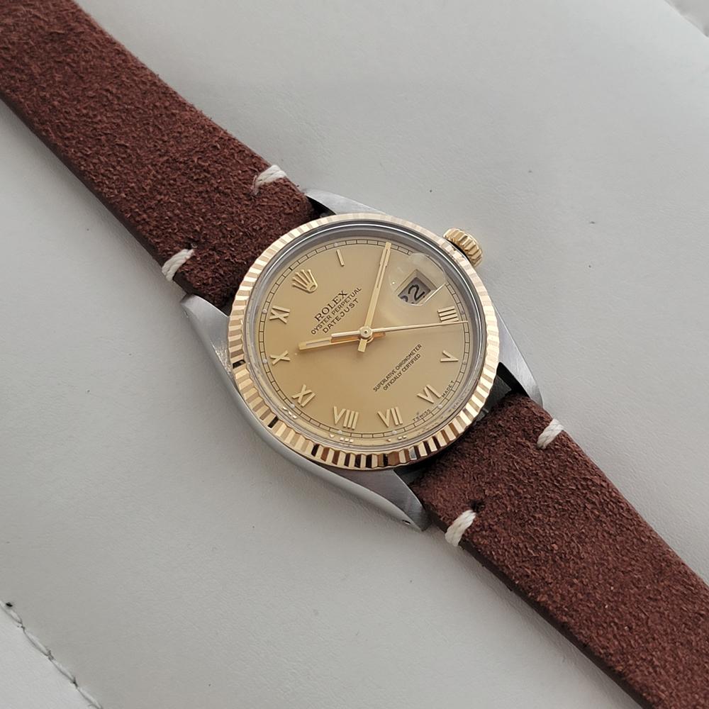 Mens Rolex Oyster Ref 16013 Datejust 36mm 18k SS Automatic 1980s Vintage RA525B For Sale 3