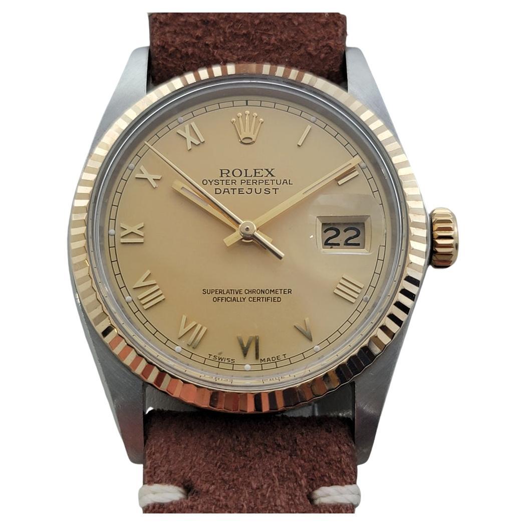 Mens Rolex Oyster Ref 16013 Datejust 36mm 18k SS Automatic 1980s Vintage RA525B