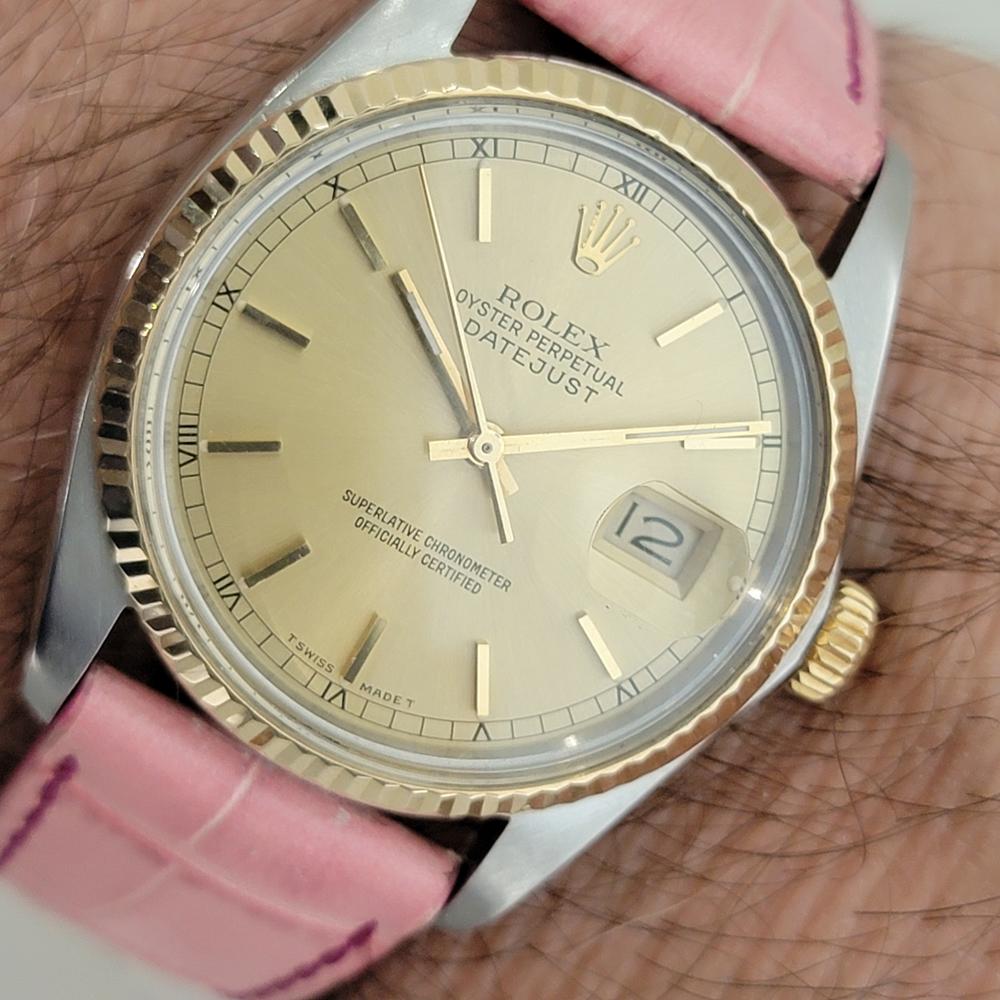 Mens Rolex Oyster Ref 16013 Datejust 36mm 18k SS Date Automatic 1980s RA488 For Sale 9