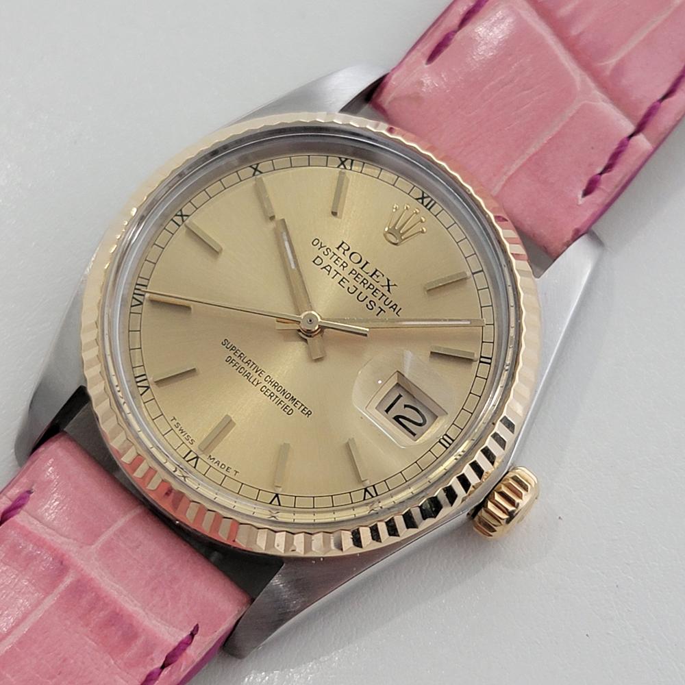 Men's Mens Rolex Oyster Ref 16013 Datejust 36mm 18k SS Date Automatic 1980s RA488 For Sale