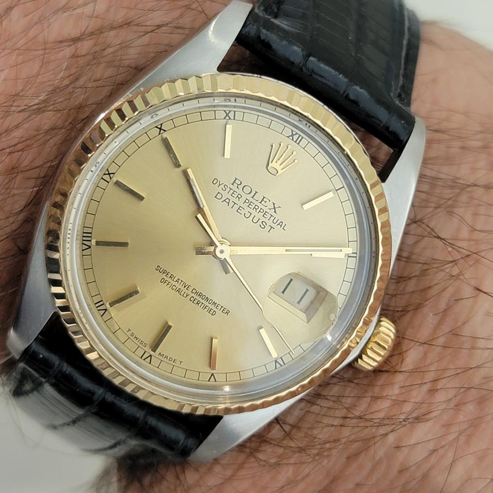 Mens Rolex Oyster Ref 16013 Datejust 36mm 18k SS Date Automatic 1980s RA488B For Sale 9