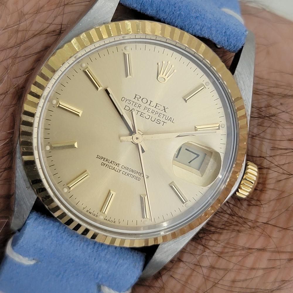 Mens Rolex Oyster Ref 16013 Datejust 36mm 18k SS Date Automatic 1980s RA489 For Sale 9