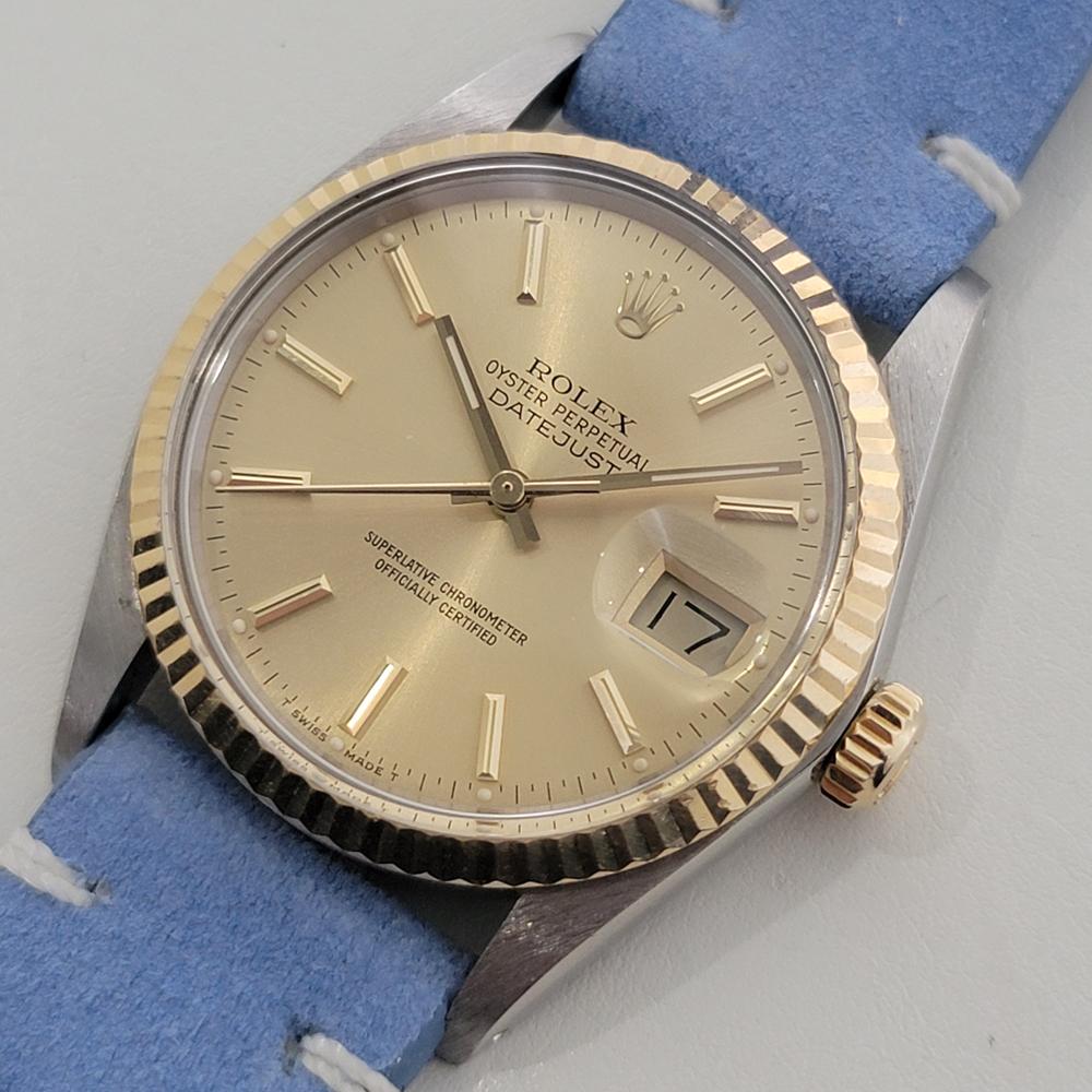 Men's Mens Rolex Oyster Ref 16013 Datejust 36mm 18k SS Date Automatic 1980s RA489 For Sale