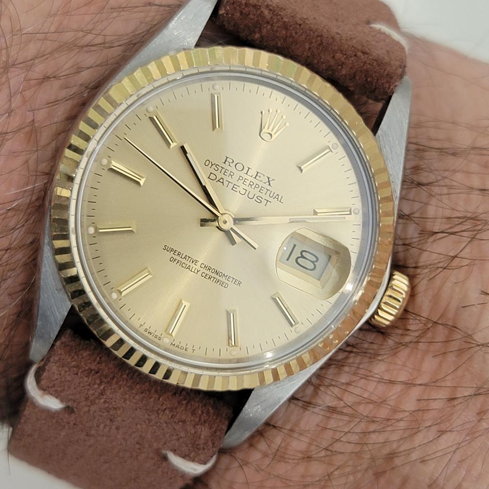 Mens Rolex Oyster Ref 16013 Datejust 36mm 18k SS Date Automatic 1980s RA489B For Sale 9