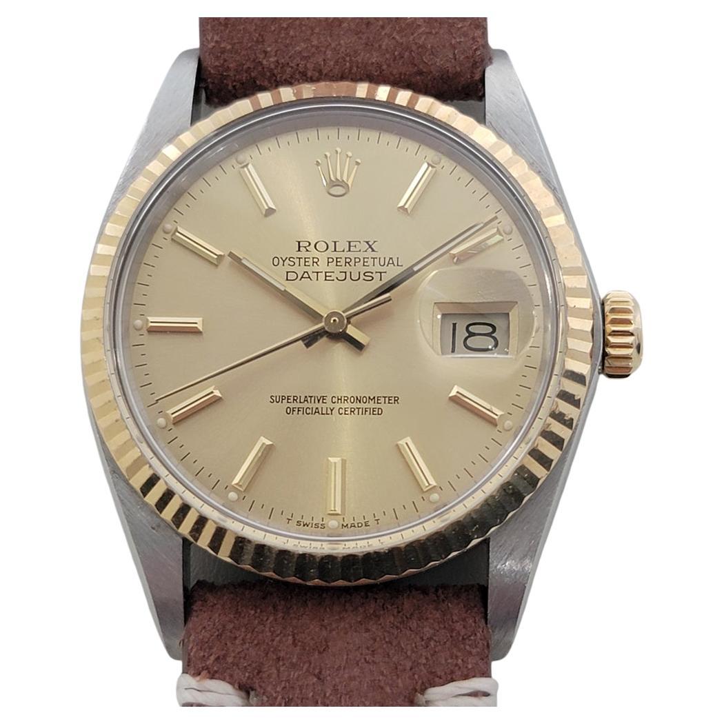Mens Rolex Oyster Ref 16013 Datejust 36mm 18k SS Date Automatic 1980s RA489B