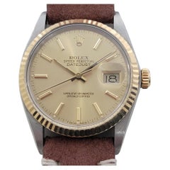 Mens Rolex Oyster Ref 16013 Datejust 36mm 18k SS Date Automatic 1980s RA489B