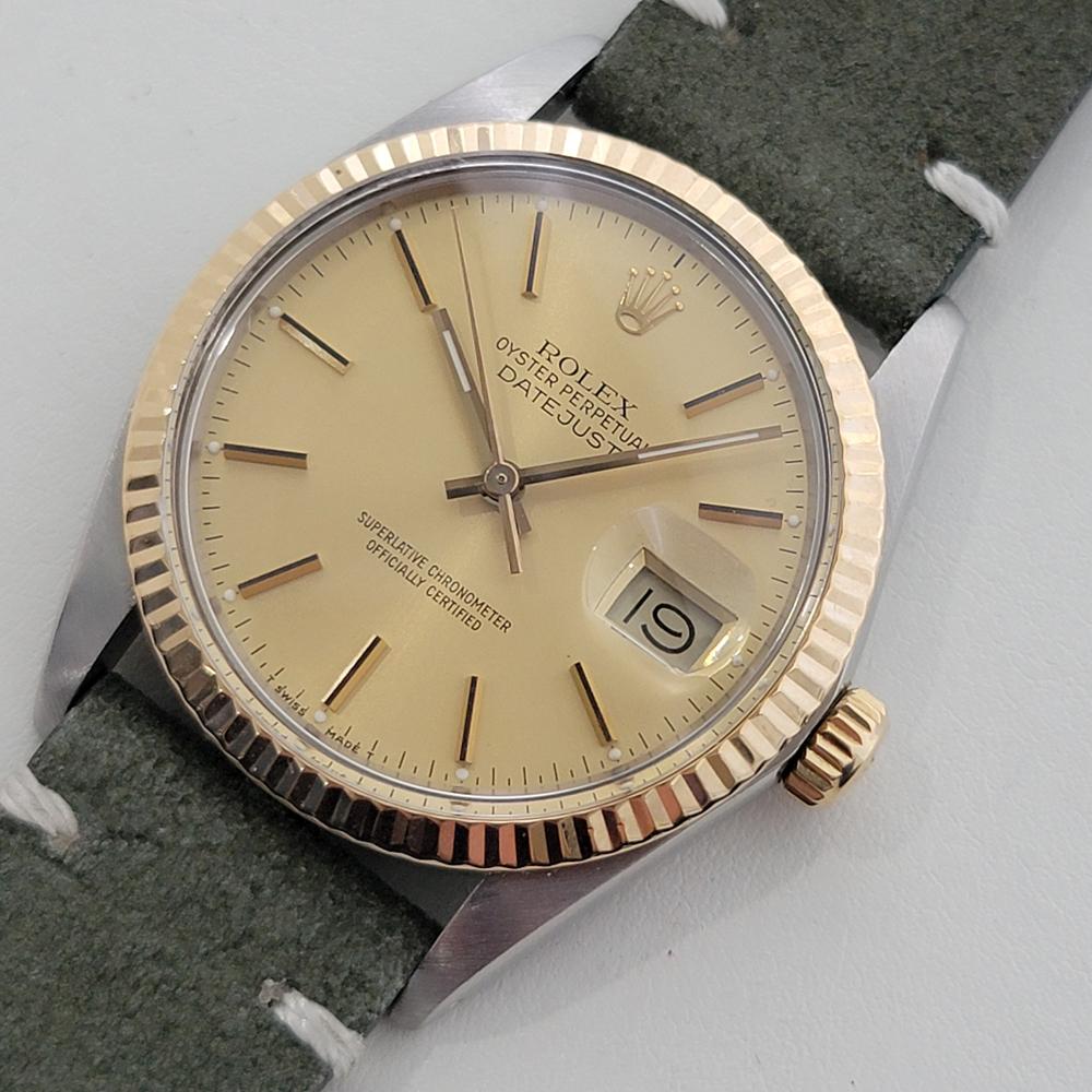 Men's Mens Rolex Oyster Ref 16013 Datejust 36mm 18k SS Date Automatic 1980s RA490 For Sale