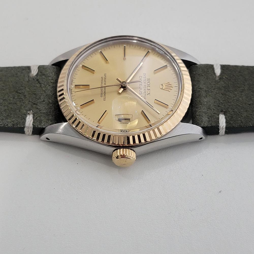 Mens Rolex Oyster Ref 16013 Datejust 36mm 18k SS Date Automatic 1980s RA490 For Sale 1