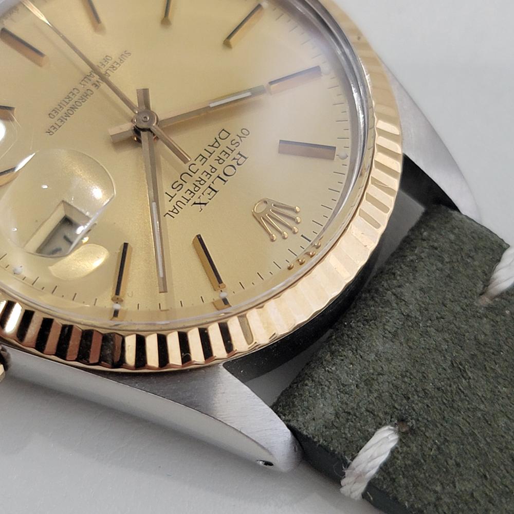 Mens Rolex Oyster Ref 16013 Datejust 36mm 18k SS Date Automatic 1980s RA490 For Sale 2