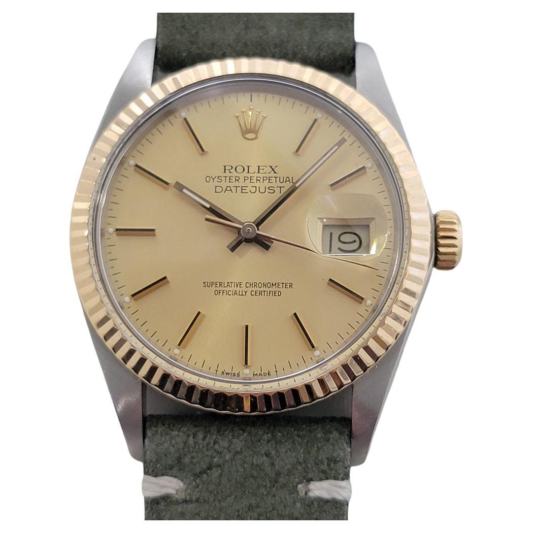 Mens Rolex Oyster Ref 16013 Datejust 36mm 18k SS Date Automatic 1980s RA490
