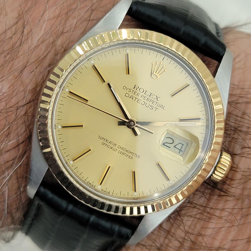 Mens Rolex Oyster Ref 16013 Datejust 36mm 18k SS Date Automatic 1980s RA490B For Sale 8