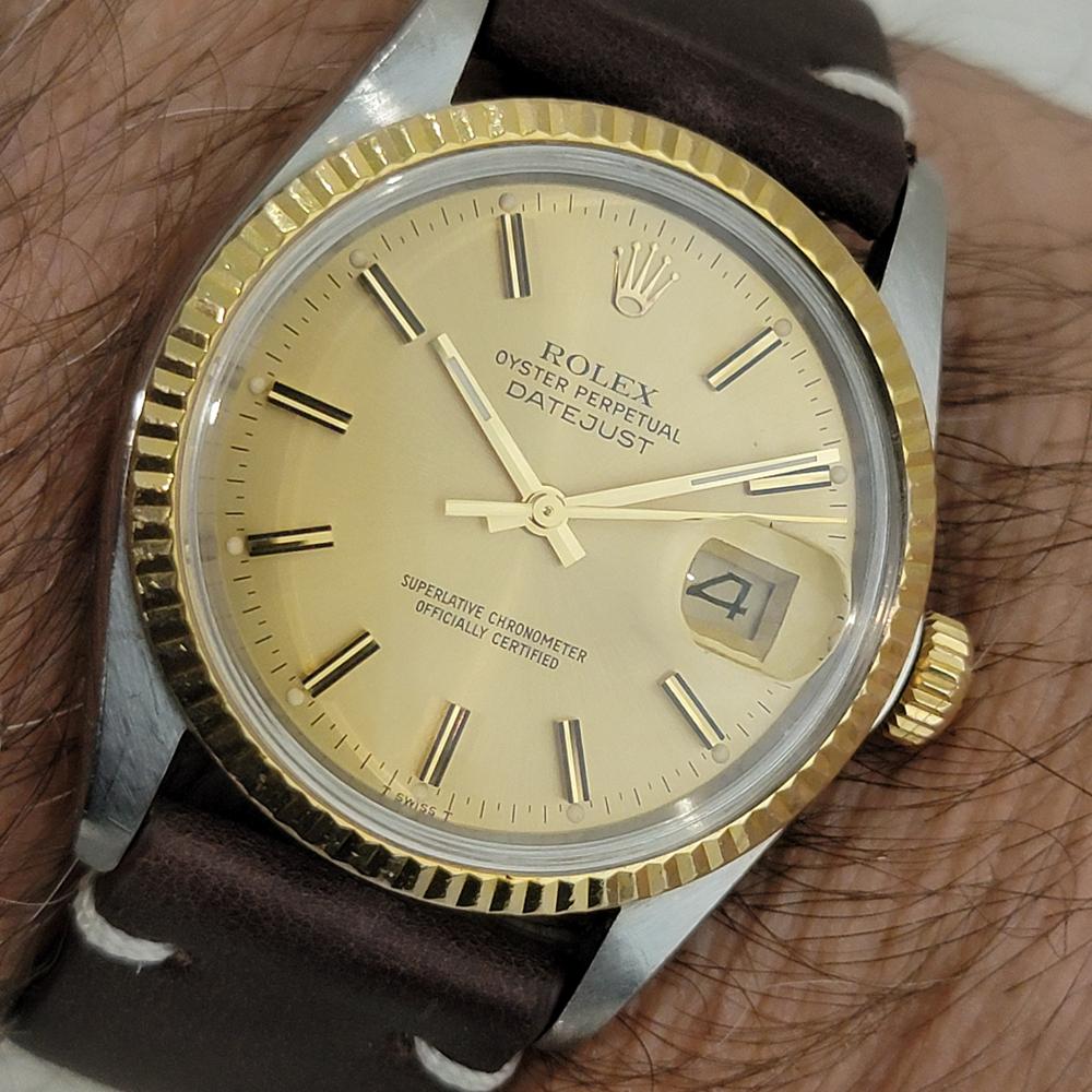 Mens Rolex Oyster Ref 16013 Datejust 36mm 18k SS Date Automatic 1980s RA521 For Sale 9