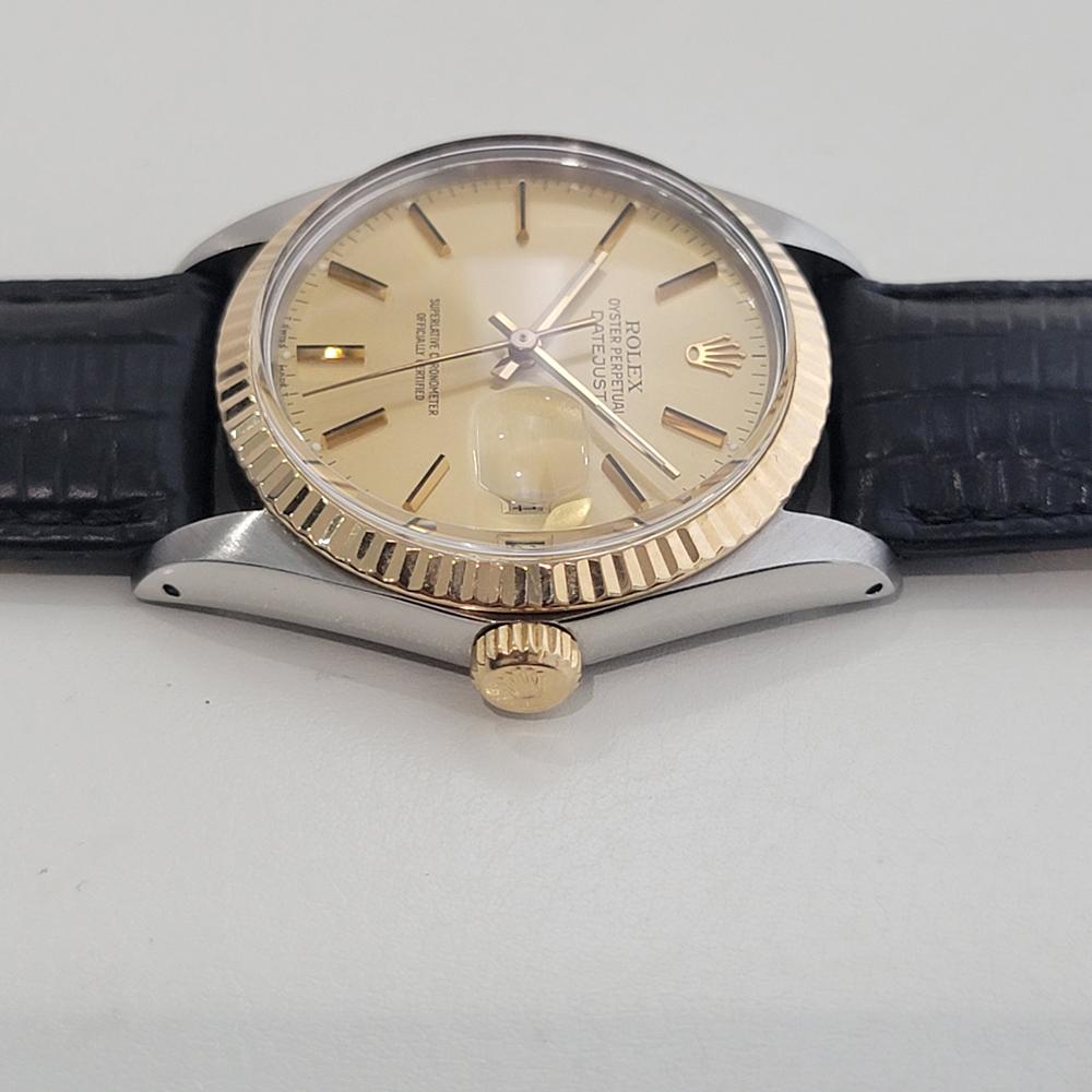 Men's Mens Rolex Oyster Ref 16013 Datejust 36mm 18k SS Date Automatic 1980s RA490B For Sale