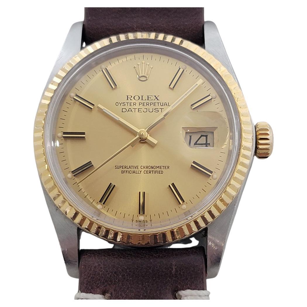 Mens Rolex Oyster Ref 16013 Datejust 36mm 18k SS Date Automatic 1980s RA521