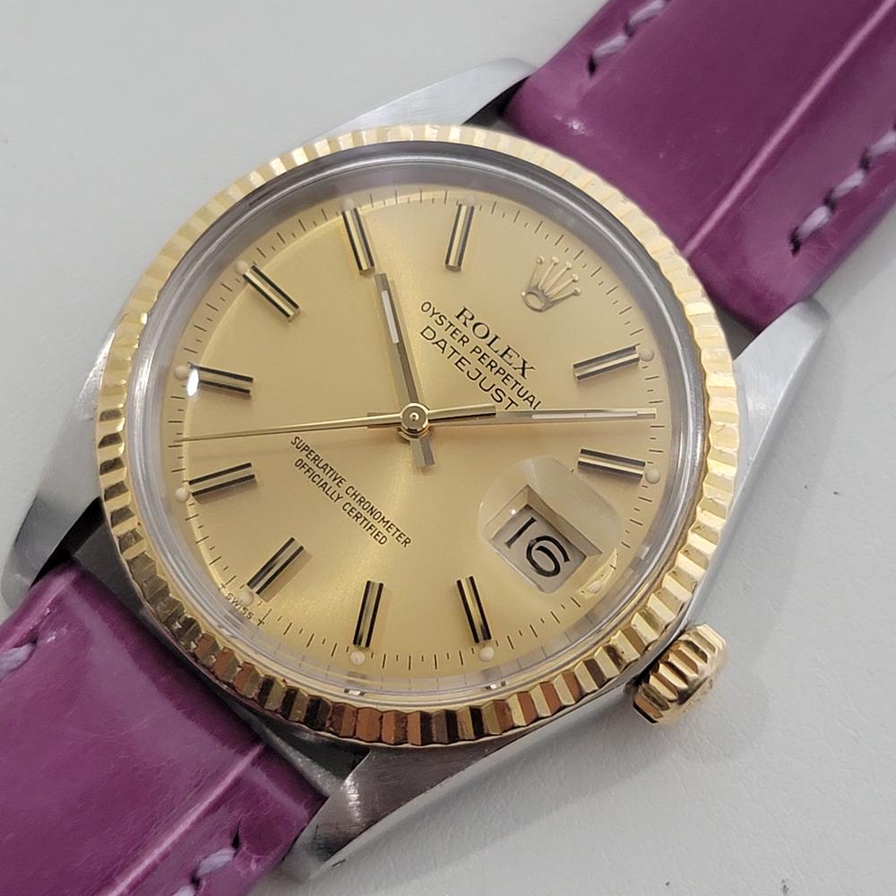 Herren Rolex Oyster Ref 16013 Datejust 36mm 18k SS Datum Automatik 1980er Jahre RA521B im Angebot 1