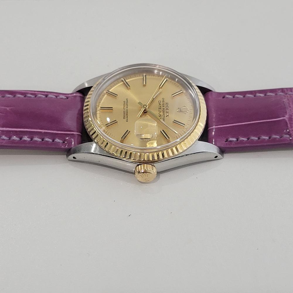 Herren Rolex Oyster Ref 16013 Datejust 36mm 18k SS Datum Automatik 1980er Jahre RA521B im Angebot 2
