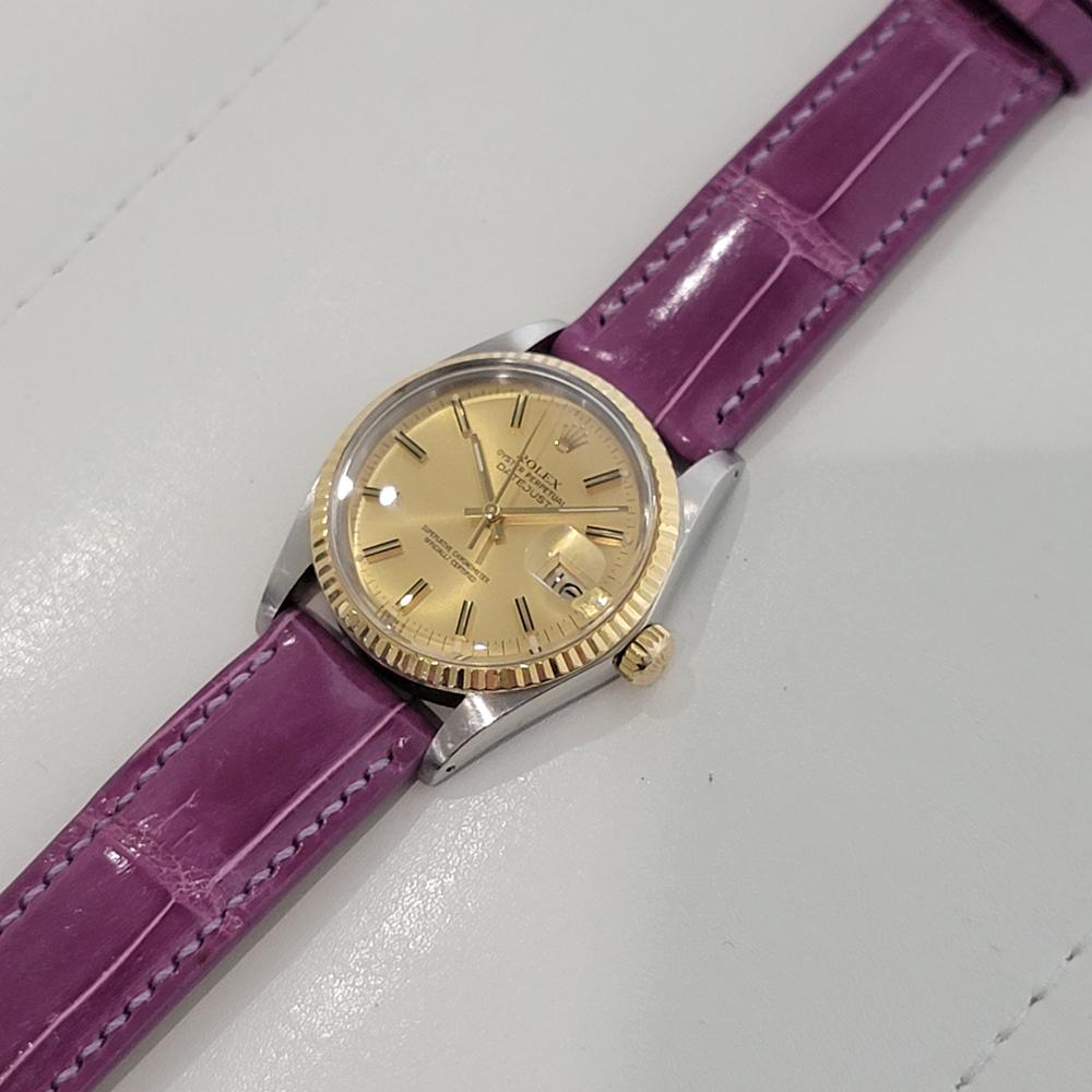 Herren Rolex Oyster Ref 16013 Datejust 36mm 18k SS Datum Automatik 1980er Jahre RA521B im Angebot 4