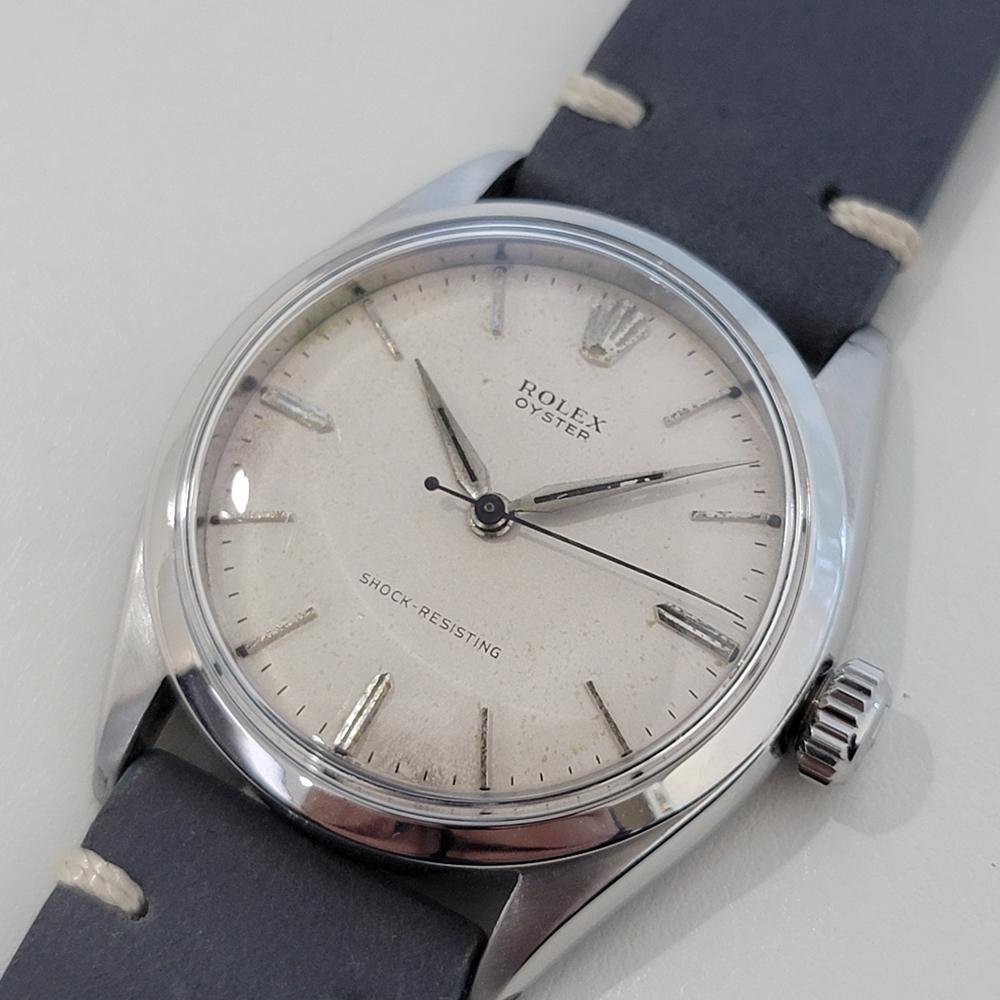 De los hombres Mens Rolex Oyster Ref 6480 34mm Acero inoxidable Viento Manual 1950s Vintage RA416 en venta