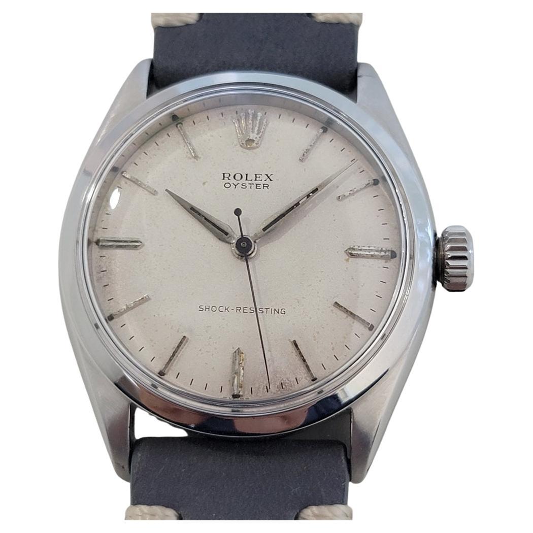 Herren Rolex Oyster Ref 6480 34mm Edelstahl Handaufzug 1950er Jahre Vintage RA416