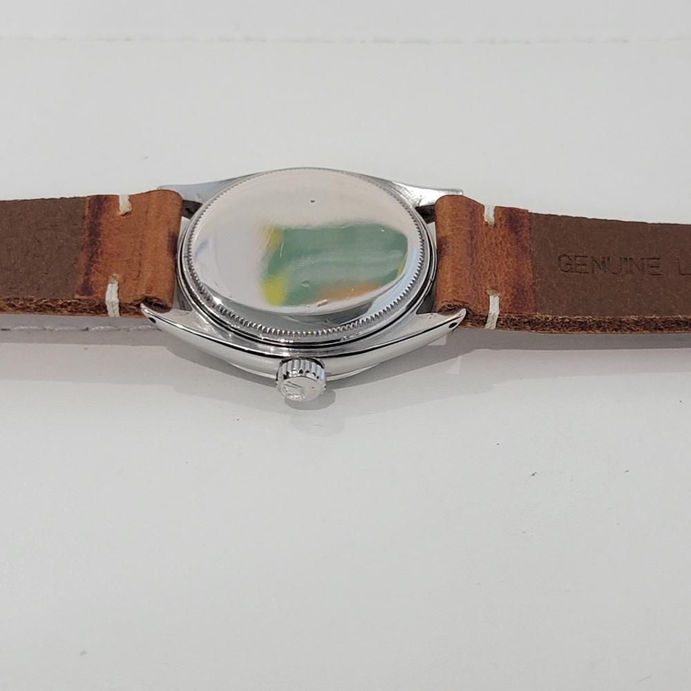 Herren Rolex Oyster Ref 6480 34mm Edelstahl Handaufzug 1950er Jahre Vintage RA416B im Angebot 7