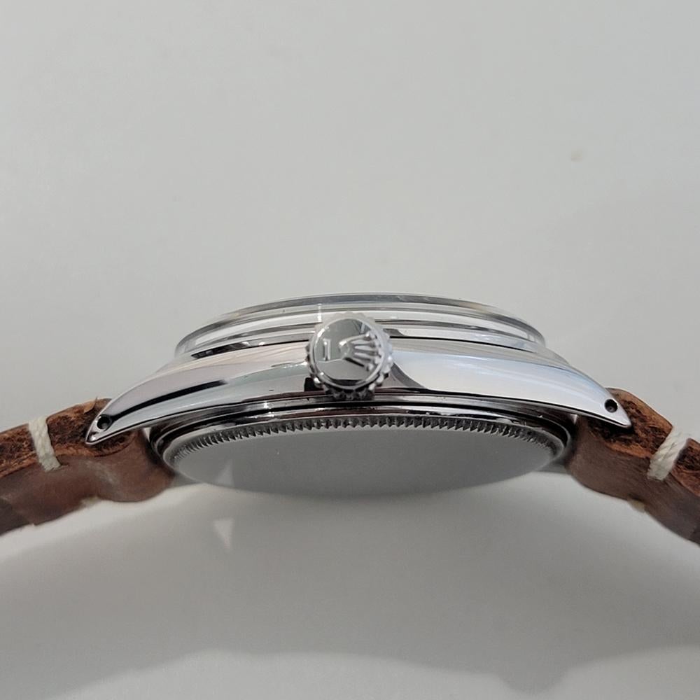 Herren Rolex Oyster Ref 6480 34mm Edelstahl Handaufzug 1950er Jahre Vintage RA416B im Angebot 6