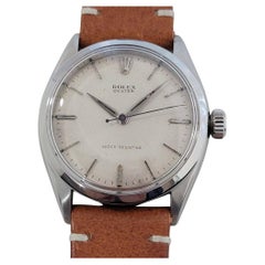 Homme Rolex Oyster Ref 6480 34mm Acier inoxydable Manual Wind 1950s Vintage RA416B